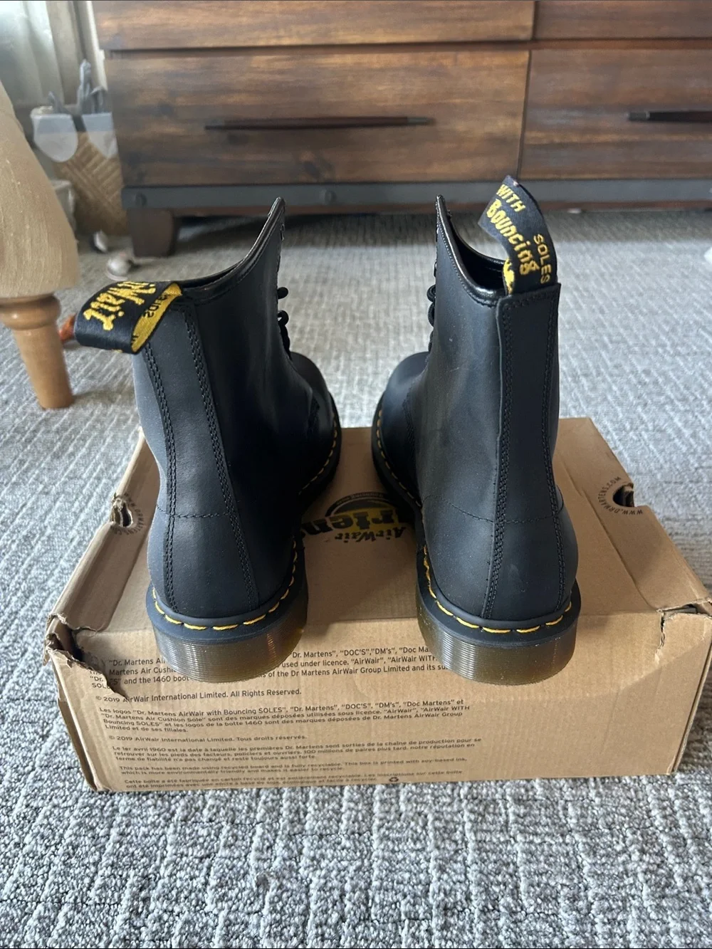 Dr. Martens 1460 GREASY LEATHER LACE UP BOOTS 13